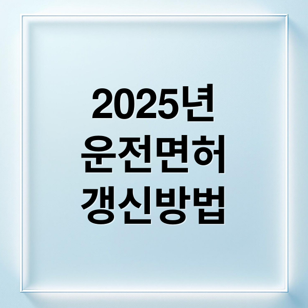2025년
운전면허
갱신방법 (안전운전 통합민원 홈페이지 면허 갱신)