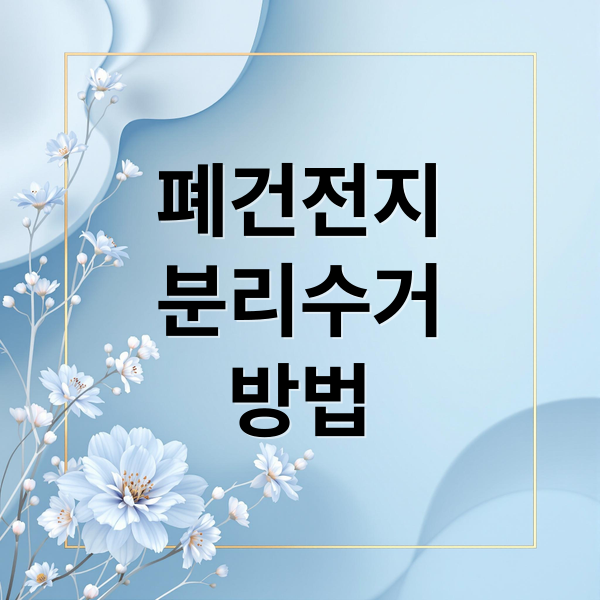 폐건전지
분리수거
방법 (폐건전지 버리는 방법)