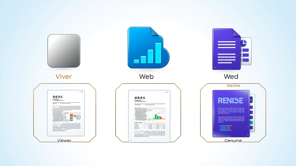 뷰어, 웹, 정품 버전 비교 (illustration 스타일)