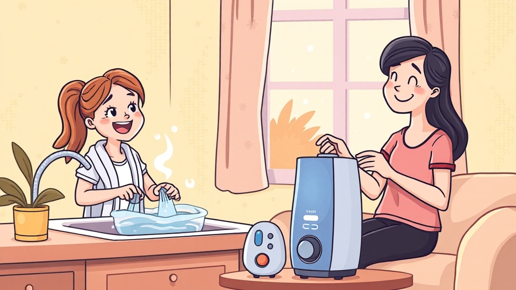코 세척 및 습도 유지 (cartoon 스타일)