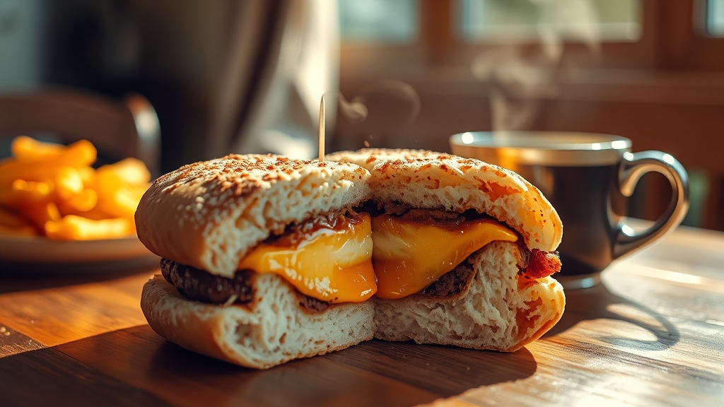 맥모닝 메뉴 소개 (realistic 스타일)