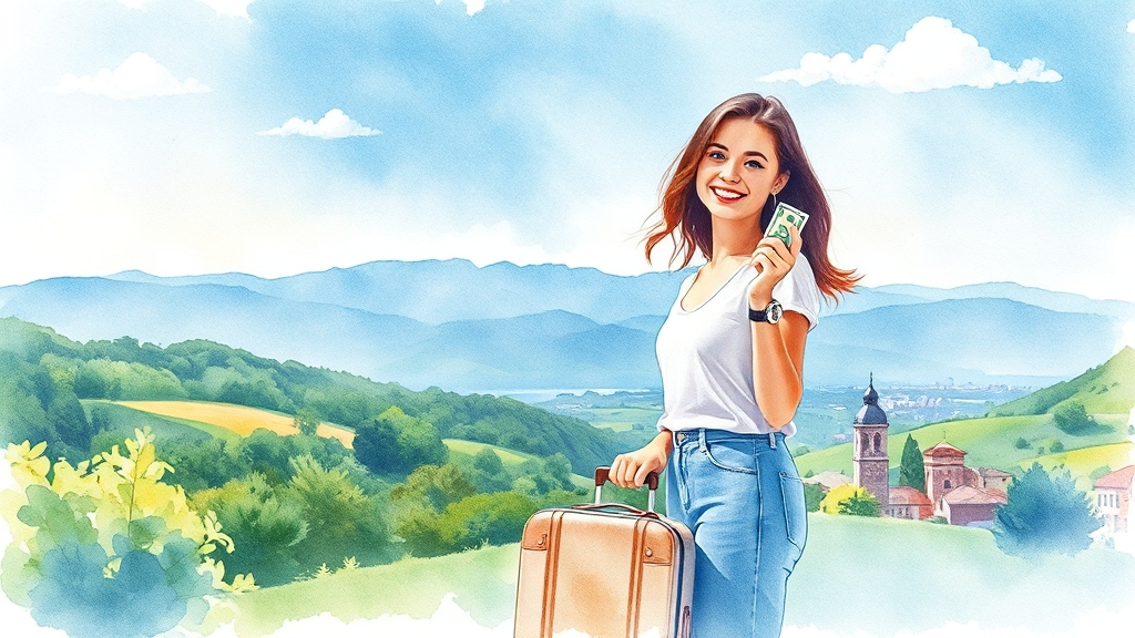 여름휴가 여행 비용 절약 꿀팁 (watercolor 스타일)