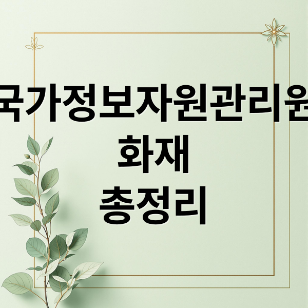국가정보자원관리원
화재
총정리 (국가정보자원관리원 화재)