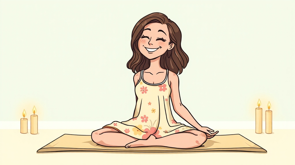 50대 요가 시작 전 준비사항 (cartoon 스타일)