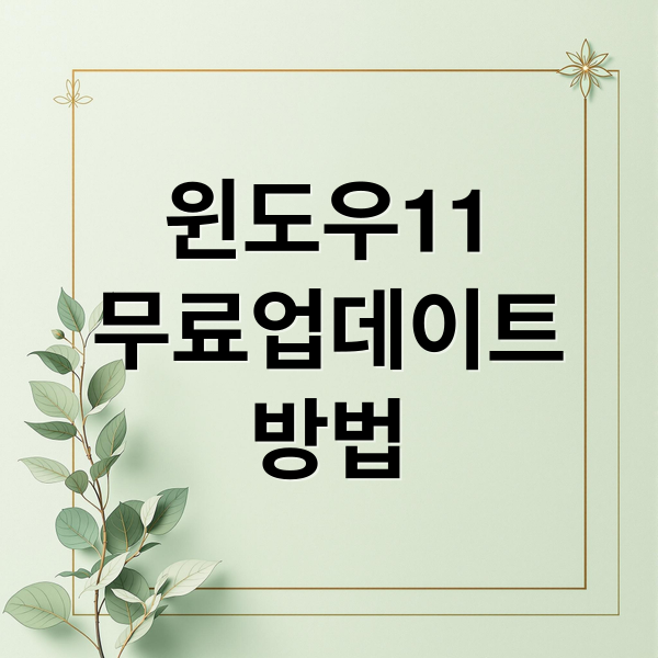 윈도우11
무료업데이트
방법 (윈도우 11 무료 업데이트)