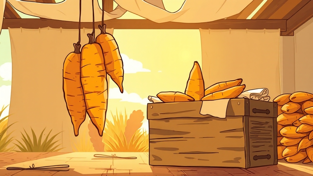 건조 & 통풍, 장기 보관의 핵심 (cartoon 스타일)
