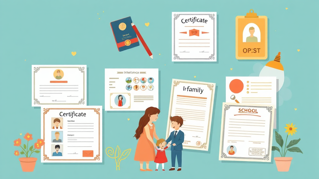 가족관계증명서 활용 사례 (illustration 스타일)