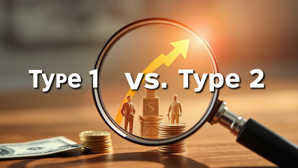 1유형 vs 2유형, 핵심 비교 (realistic 스타일)