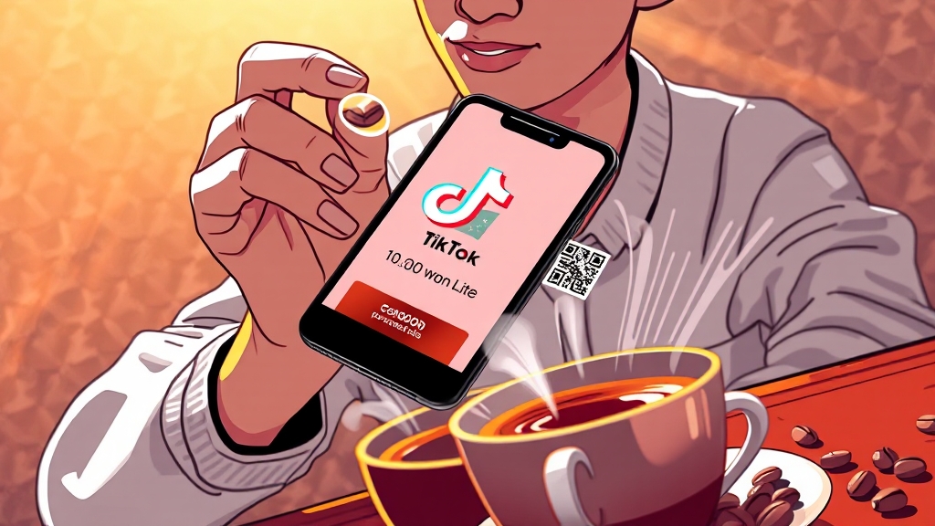 틱톡 라이트 신규 가입 혜택 (illustration 스타일)