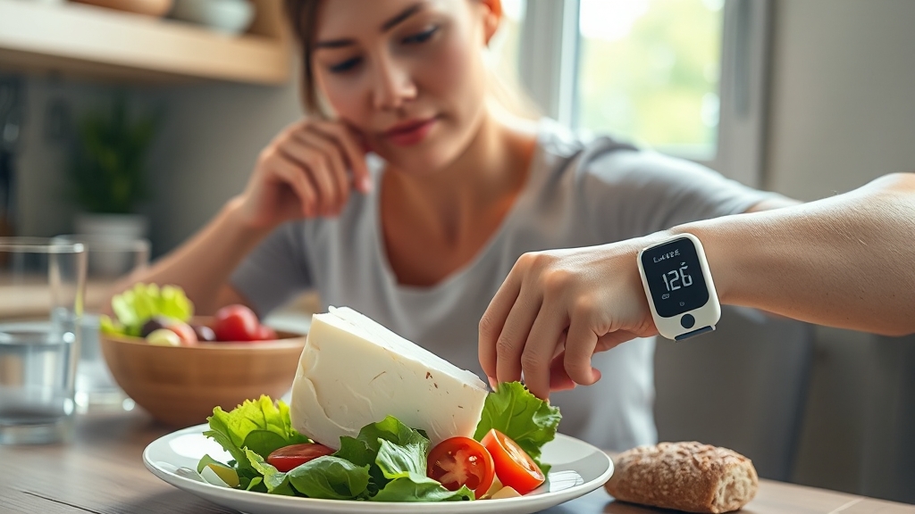 당뇨병 환자, 얼마나 먹어야 할까? (realistic 스타일)