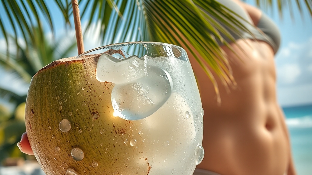코코넛워터 칼로리 및 다이어트 효과 (realistic 스타일)