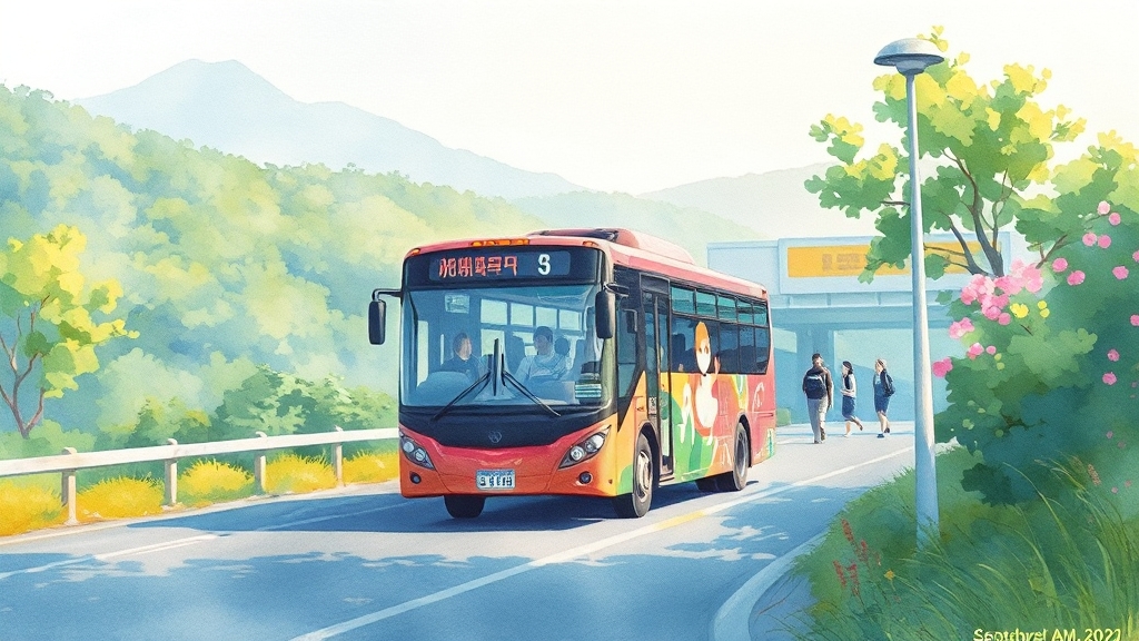 교통편 및 주차 정보 (watercolor 스타일)
