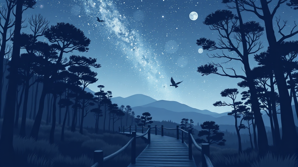 산책로 및 주변 관광 (illustration 스타일)