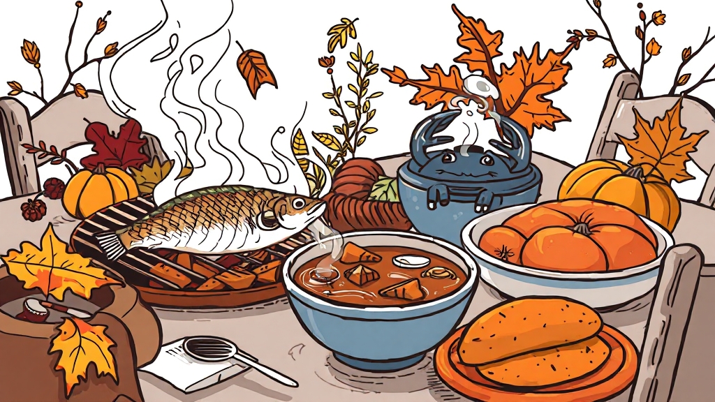 제철 음식 손질 비법 (illustration 스타일)