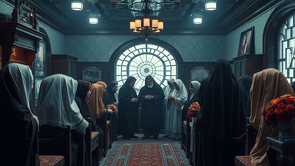 종교별 조문 예절 차이 (realistic 스타일)