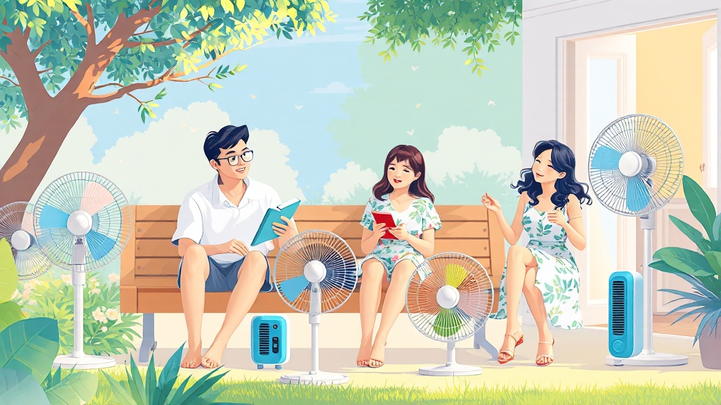 휴대용 선풍기 구매 가이드 (illustration 스타일)