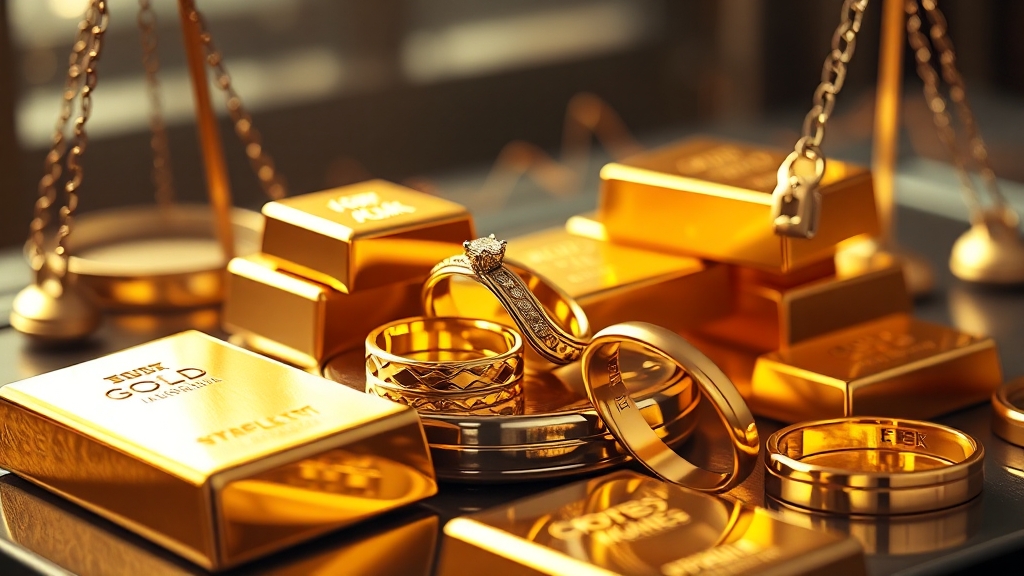 금 순도별 가격 차이 (14K, 18K, 24K) (realistic 스타일)