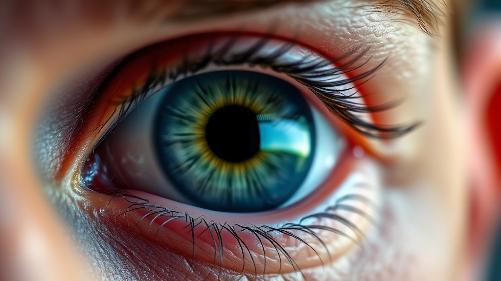 초기 증상 놓치기 쉬운 당뇨망막병증의 위험성 (realistic 스타일)