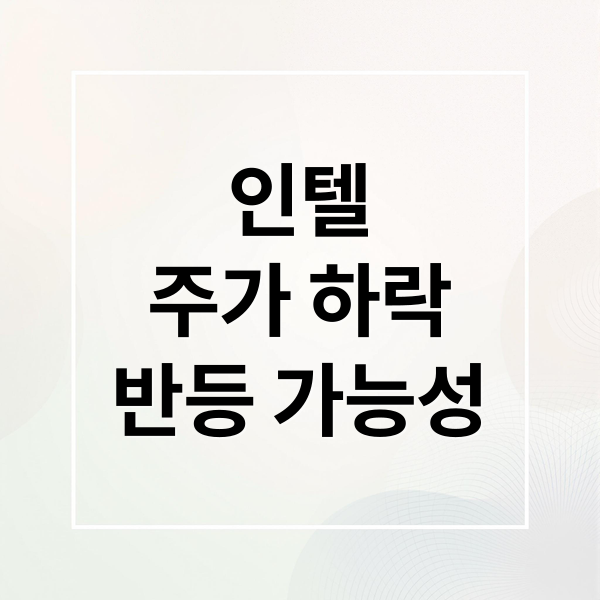인텔
주가 하락
반등 가능성 (인텔 주가 전망)