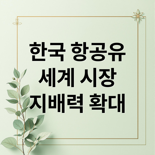한국 항공유
세계 시장
지배력 확대 (우리나라 정유사에서 전세계로 공급하는 항공유 비율이 어느정도 인지 알려줘)