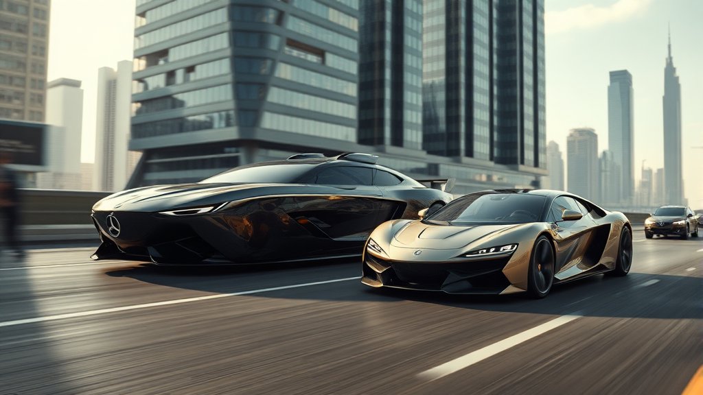 BYD 프리미엄 라인업: 씨라이언 7, 양왕 U8/U9, 덴자 D9 (realistic 스타일)