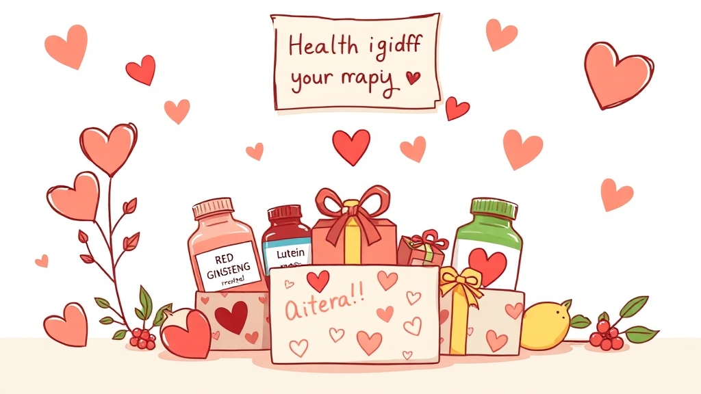 건강을 위한 프리미엄 건강식품 (cartoon 스타일)