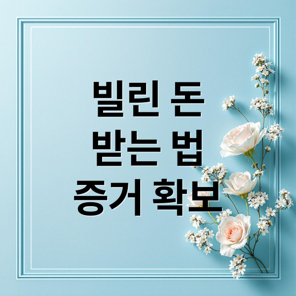 빌린 돈
받는 법
증거 확보 (빌려준 돈 받는 법)