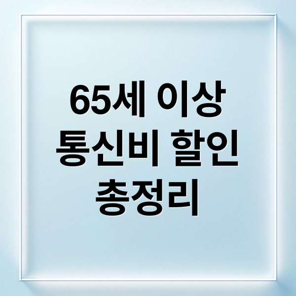 65세 이상
통신비 할인
총정리 (통신비 절약! 65세 이상이라면? 할인 감면 혜택 놓치지 마세요)