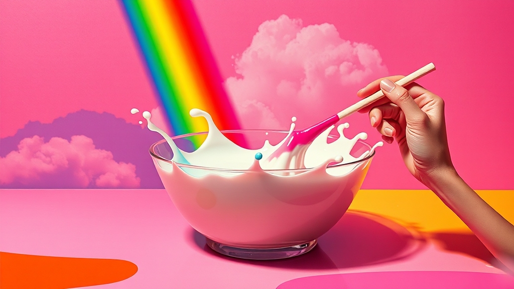 우유 무지개 실험 (popart 스타일)