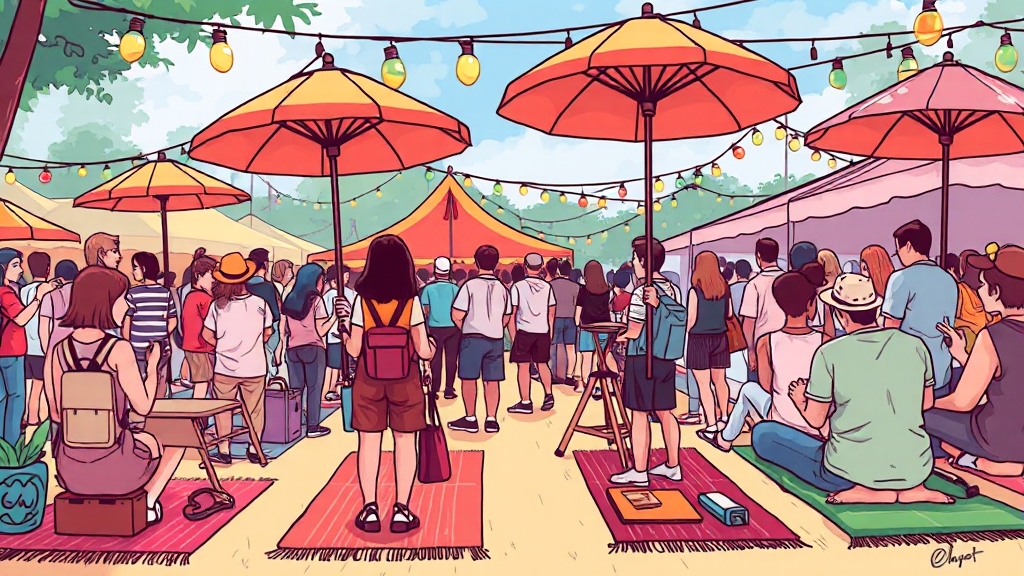 페스티벌 꿀팁 (cartoon 스타일)