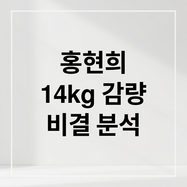 홍현희
14kg 감량
비결 분석 (홍현희 다이어트 14kg 감량)