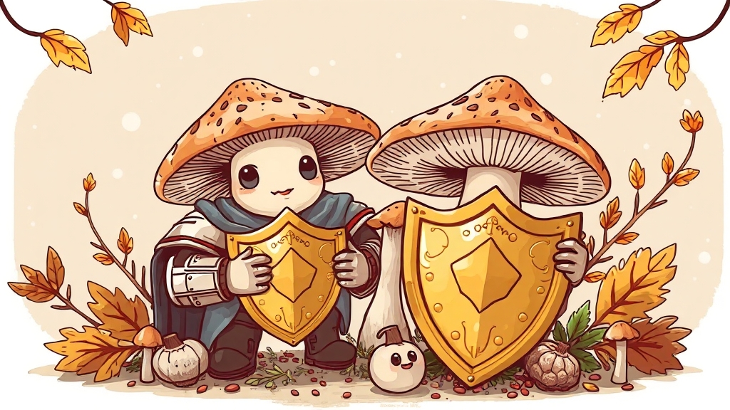참송이버섯 효능 (illustration 스타일)