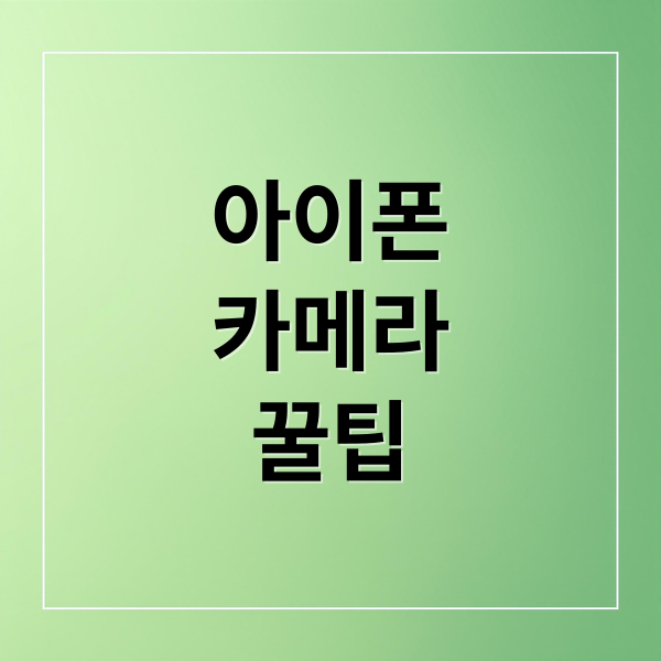 아이폰
카메라
꿀팁 (아이폰 카메라 기능 설정 하는법)