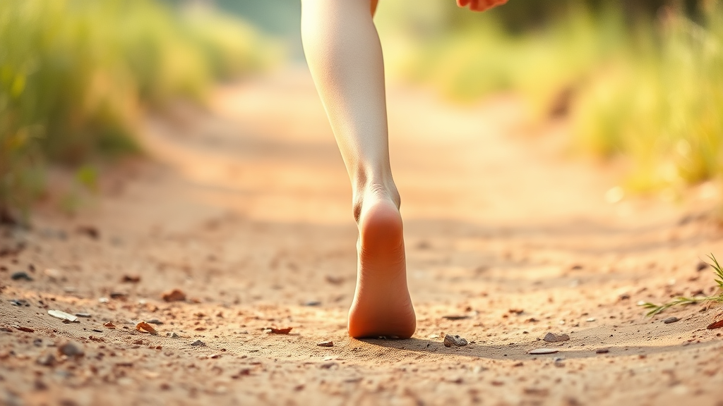 맨발걷기, 건강 증진과 자연 치유의 시작 (watercolor 스타일)