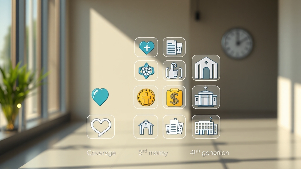 실손보험 비교 및 세대별 특징 (realistic 스타일)