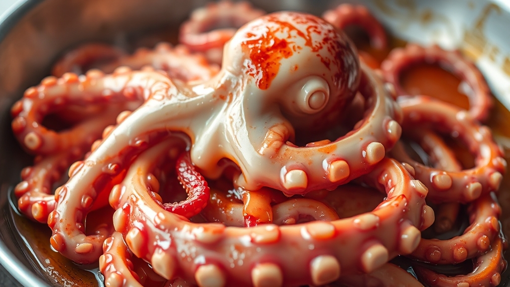 쭈꾸미 데치기 최적의 방법 (realistic 스타일)