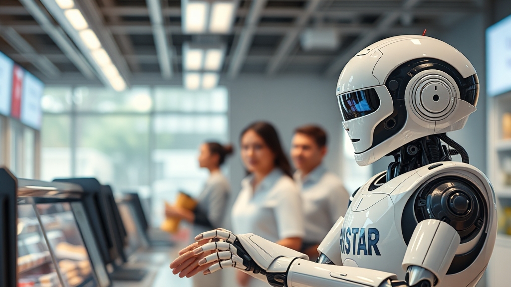 로봇 점원의 과제와 협력 모델 (realistic 스타일)