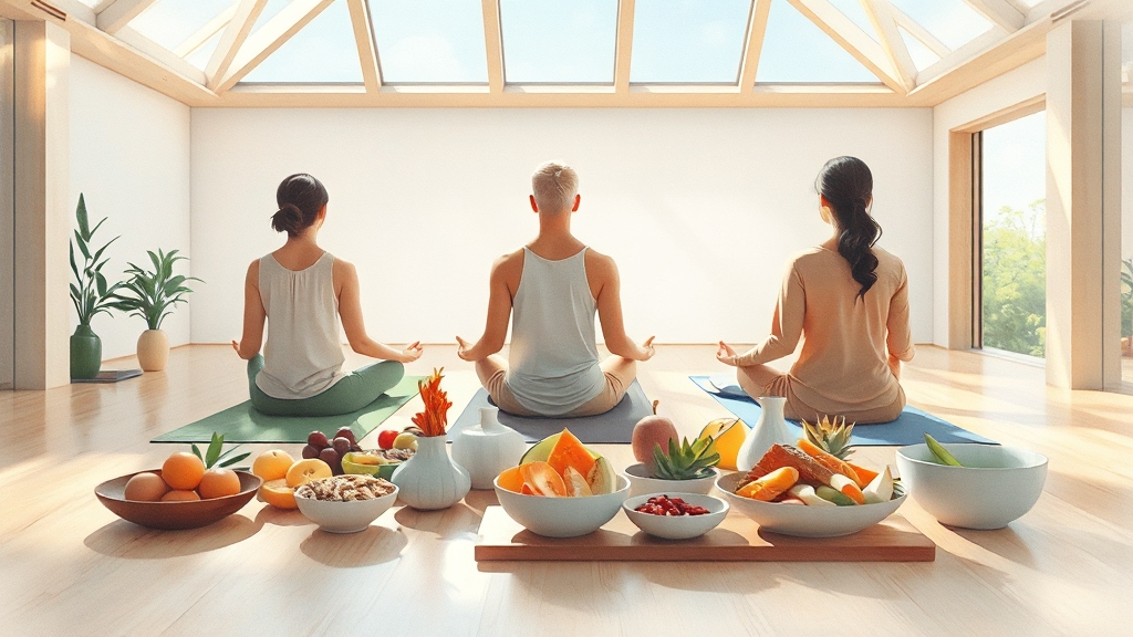 등 통증 완화 생활 습관 (watercolor 스타일)