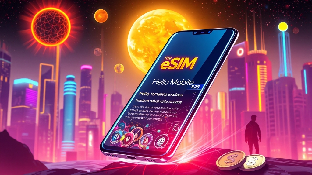2025년 알뜰폰 eSIM 프로모션, 놓치면 손해! (illustration 스타일)