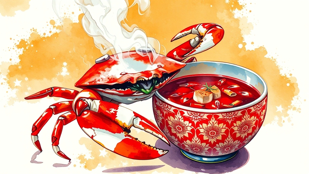 게국지 맛의 핵심, 신선한 꽃게 (popart 스타일)