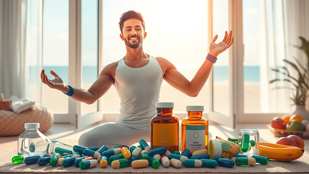 약물 & 영양제 병용 효과 (realistic 스타일)