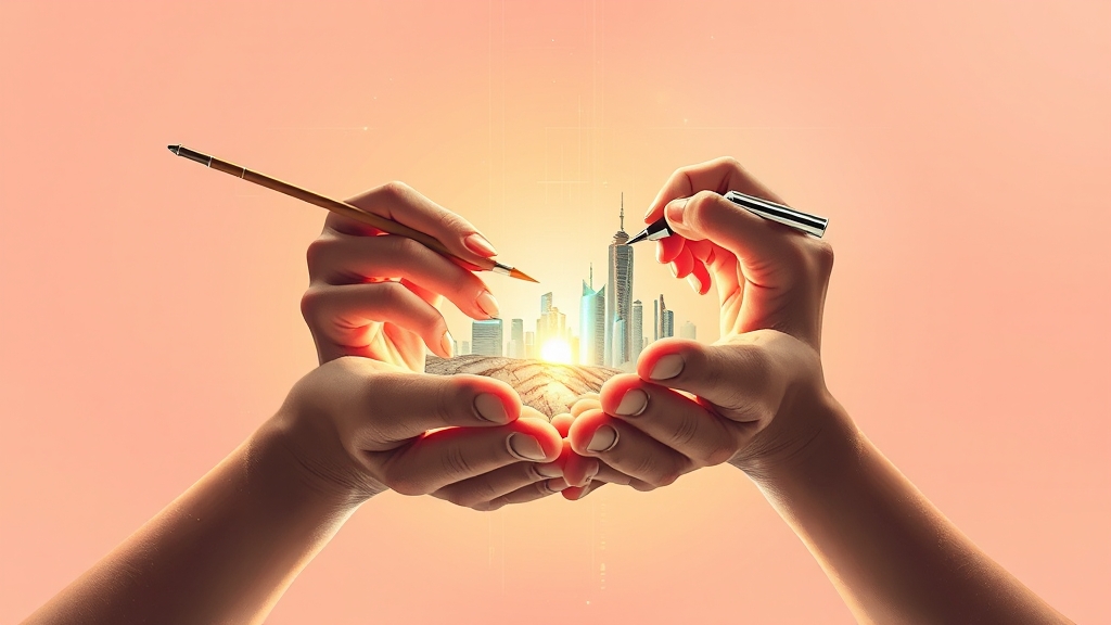 AI와 인간의 협업 (illustration 스타일)