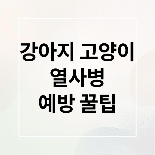 강아지 고양이
열사병
예방 꿀팁 (여름철 반려동물 열사병 예방)