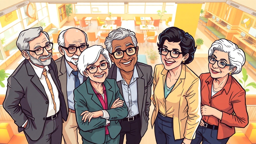 50대 재취업 성공을 위한 핵심 자격증과 직업 탐색 가이드 6 중장년 지원제도 활용법 (cartoon 스타일)