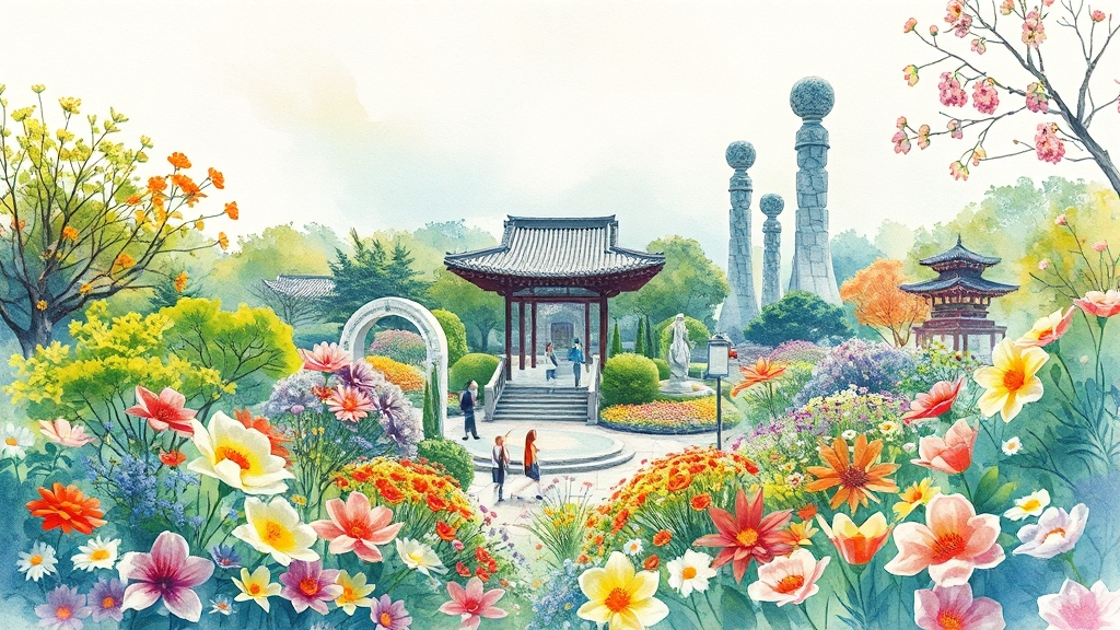 주요 전시 정원 소개 (watercolor 스타일)