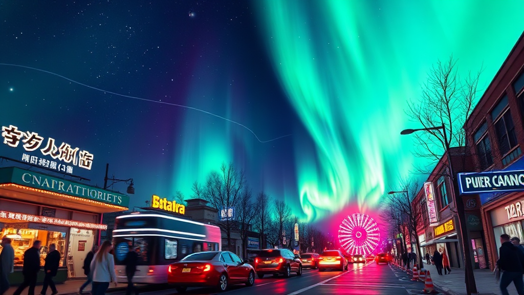 잊지 못할 추억 만들기: 오로라쇼 관람 팁과 후기 (realistic 스타일)