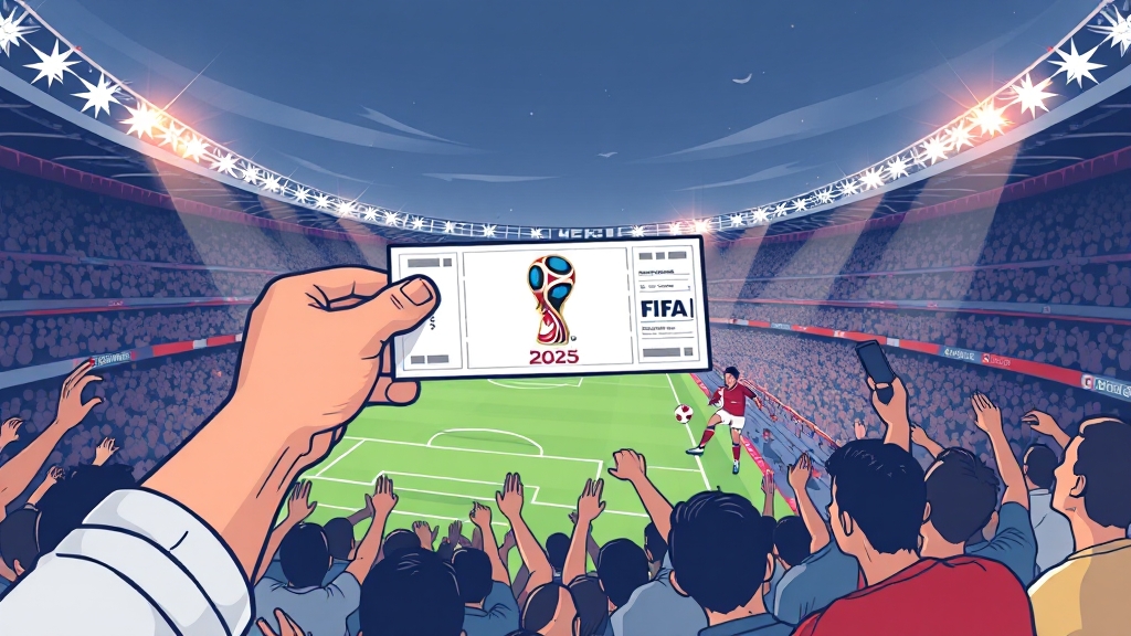 월드컵 티켓 예매 정보 (illustration 스타일)