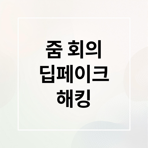 줌 회의
딥페이크
해킹 (줌 회의 딥페이크 해킹)