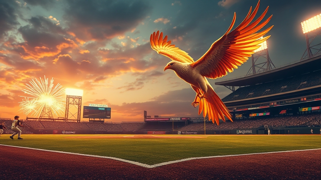 불꽃야구 광고 증가, 위기 속 기회? (realistic 스타일)