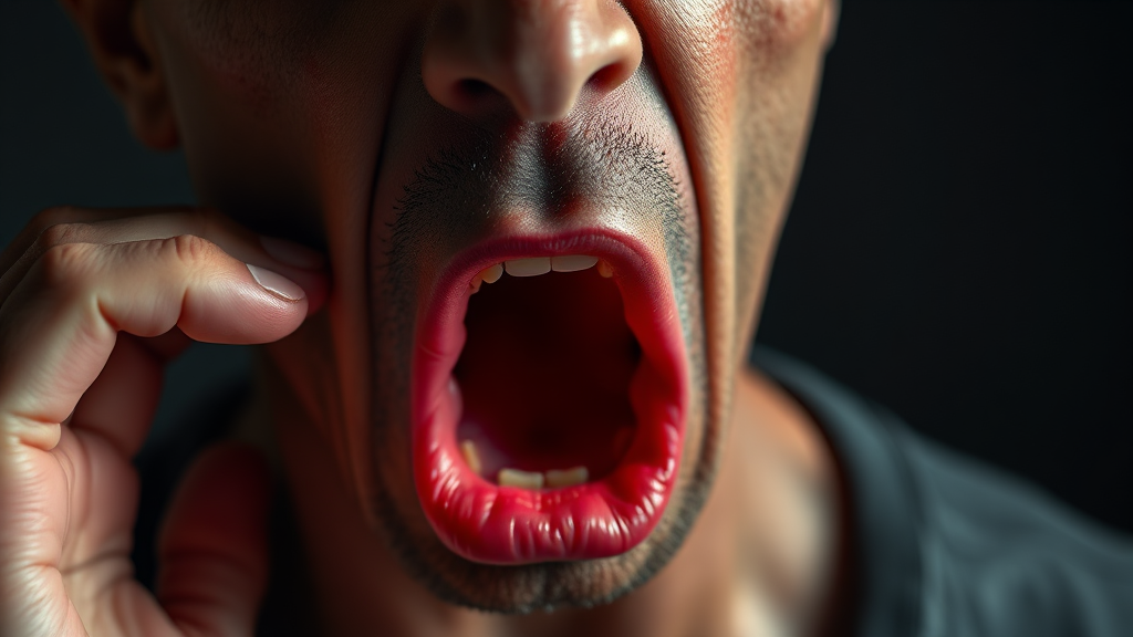 마른 기침 방치 시 문제점 (realistic 스타일)